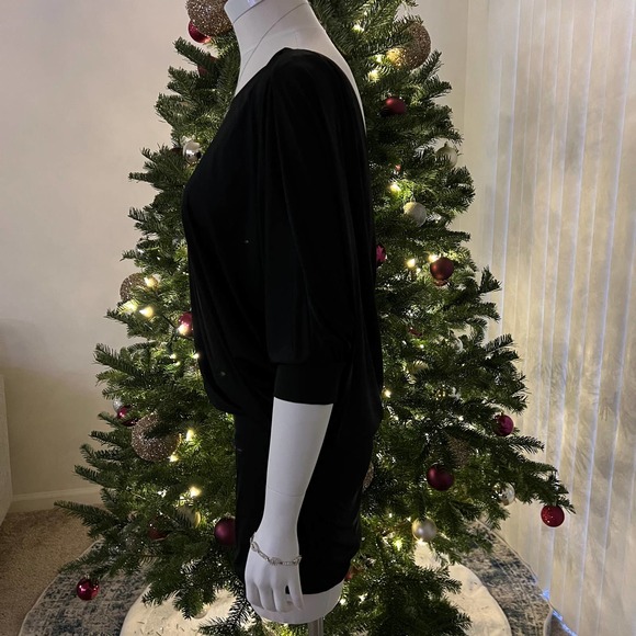 BCBGeneration Black Ruched Dress Size Medium - Picture 3 of 16